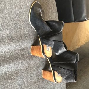 Steve Madden Open Toe Black Ankle Boots.